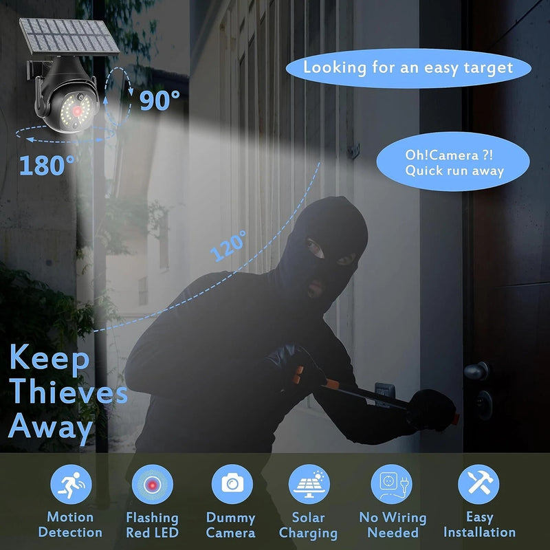 Solar Security Light with Dummy Camera – Motion Sensor Waterproof Outdoor Safety Light