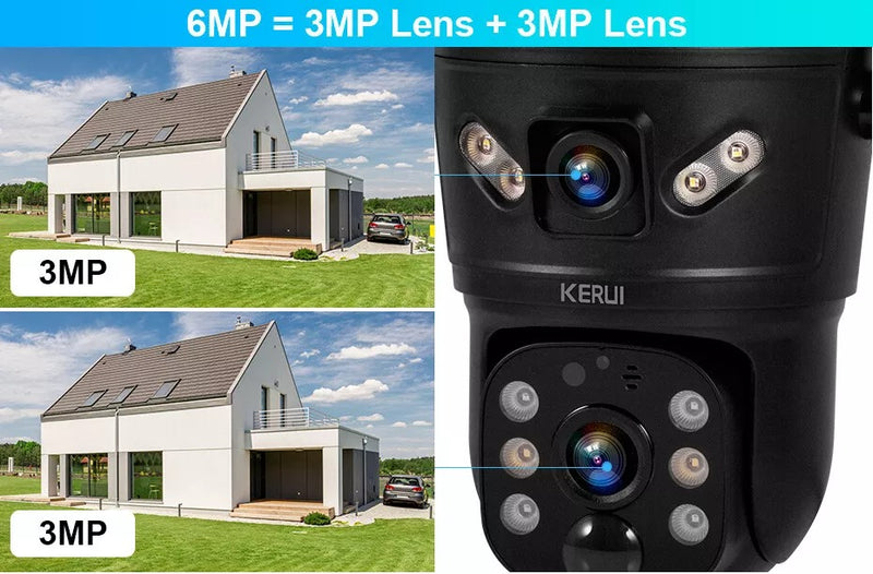 Solar-Powered 4G WiFi Security Camera – Rotating Dual Lens with Night Vision and Motion Detection