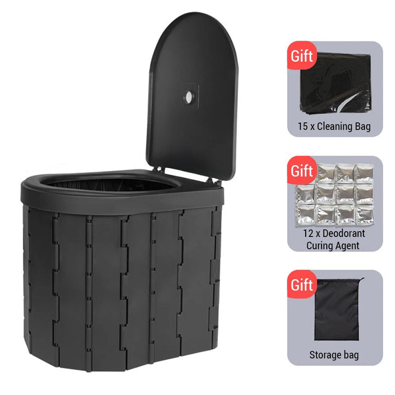 Portable Folding Camping Toilet – Lightweight Adjustable Porta Potty for Travel