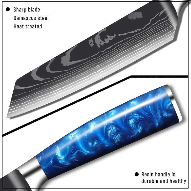 Premium Japanese Kitchen Knife Set – High Carbon Stainless Steel Santoku & Chef Knives