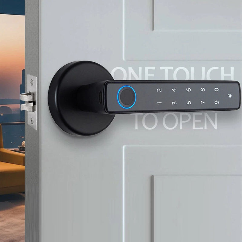 Smart Fingerprint Door Lock Handle – Tuya App Bluetooth & Password Access