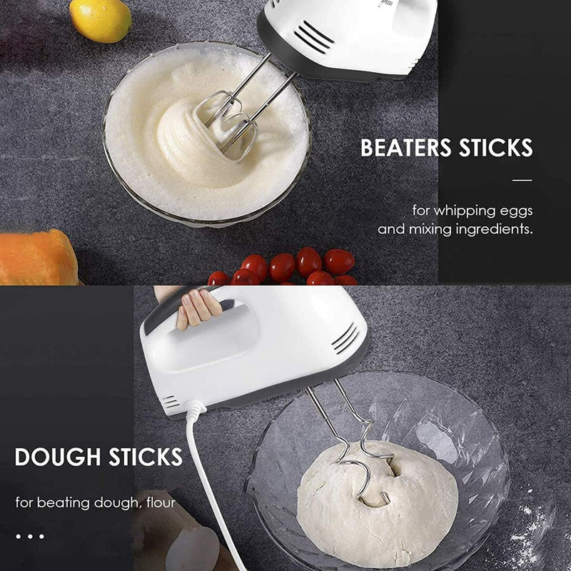 7-Speed Electric Hand Mixer – Portable Handheld Mixer with 4 Stainless Steel Beaters