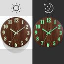 12-Inch Wooden Wall Clock – Glow-in-the-Dark Silent Quartz Movement MDF Background