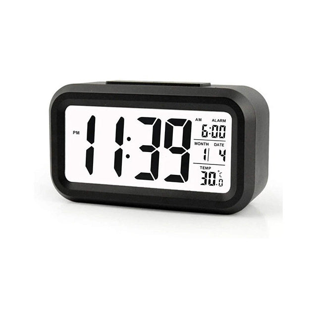 Cute Digital Alarm Clock – LCD Display with Temperature Nightlight & Snooze Perfect for Bedside Table