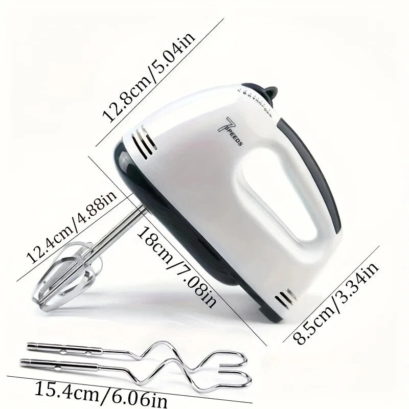 7-Speed Electric Hand Mixer – Portable Handheld Mixer with 4 Stainless Steel Beaters