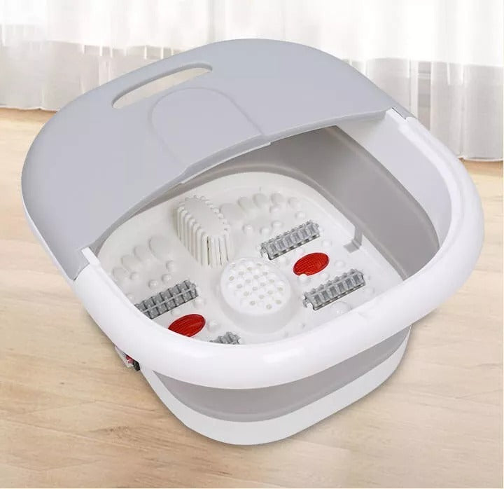 Foldable Foot Spa Bath Massager – Heated with Bubbles Vibration & Shiatsu Rollers