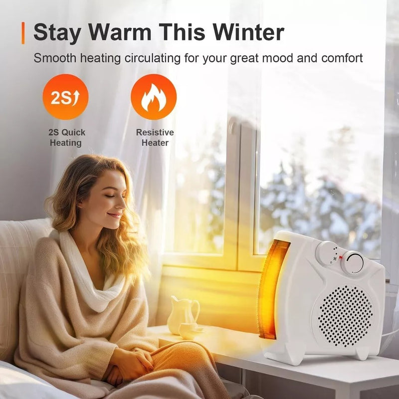 Portable 1200W Fan Heater – Fast Heating Energy-Efficient Mini Space Heater