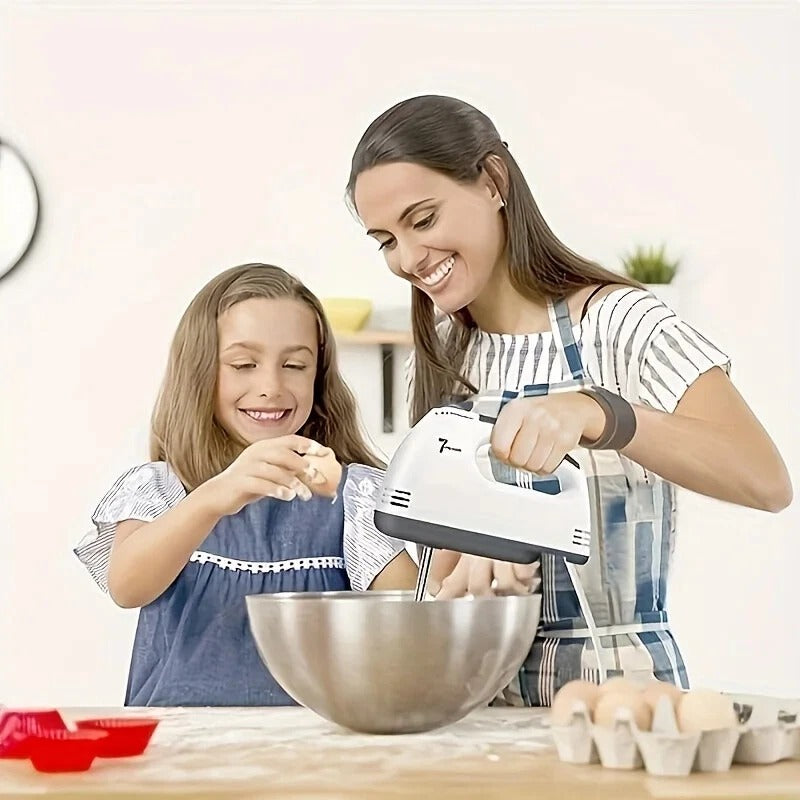 7-Speed Electric Hand Mixer – Portable Handheld Mixer with 4 Stainless Steel Beaters