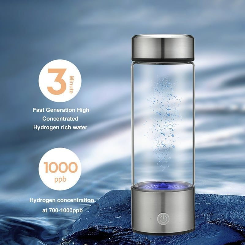 Hydrogen Water Generator Bottle – 420ml Portable Ionizer Rechargeable for Healthy Drinking Anywhere