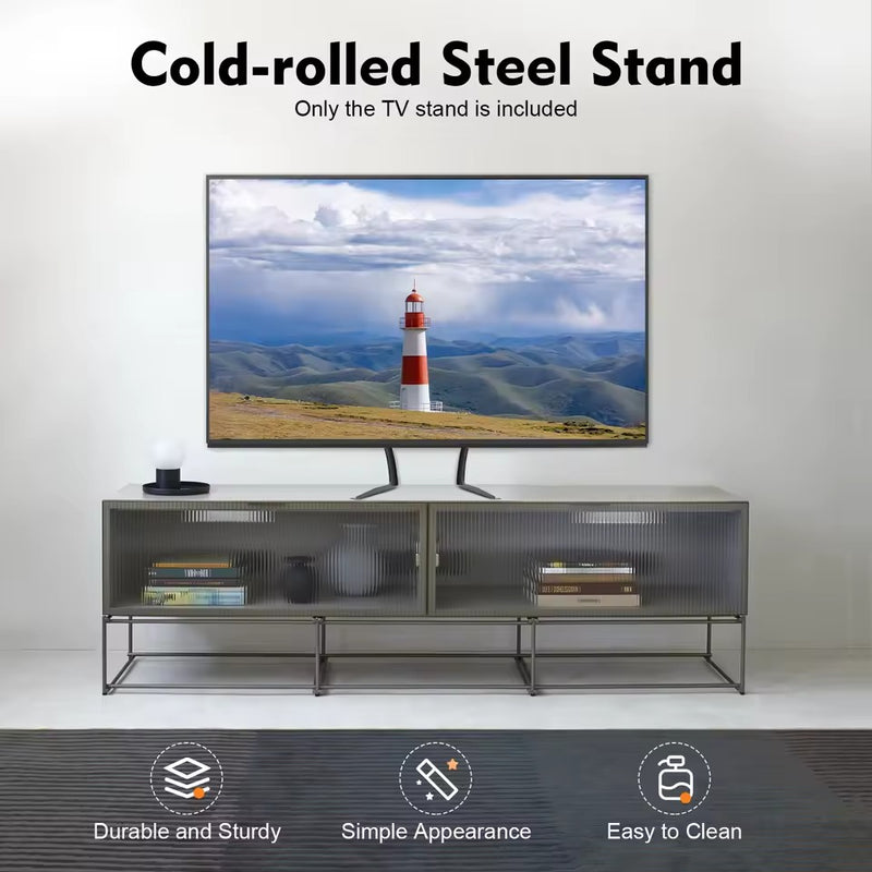 Universal TV Stand 32-70 Inches - Heavy-Duty Metal Desktop Monitor Rack