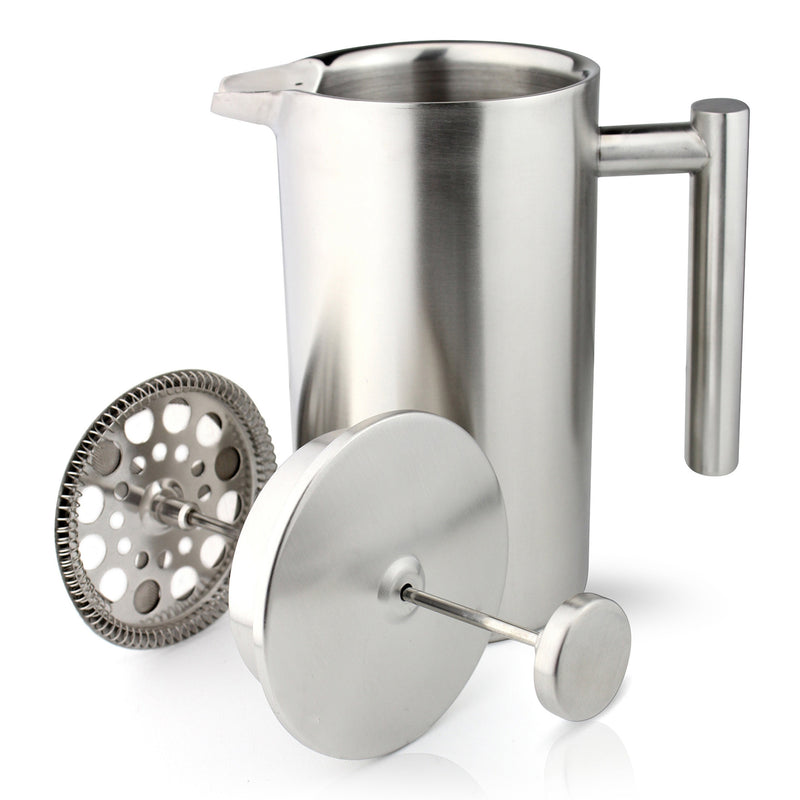 Stainless Steel French Press Cafetiere – Heat-Resistant Glass & Precise Scale