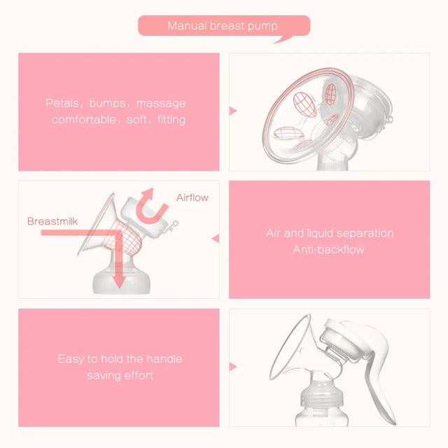 Manual Breast Pump – Lightweight 150ml One-Hand Design for Easy & Comfortable Baby Feeding