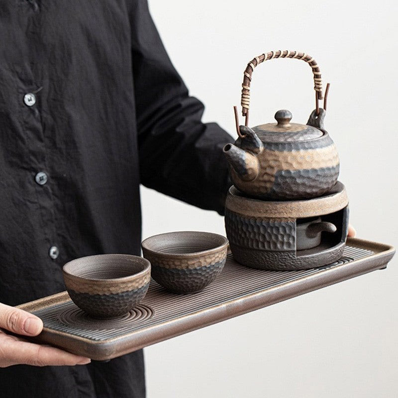 Japanese Style Tea Set – Ceramic Pottery Teapot with Cups
