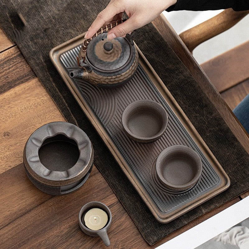 Japanese Style Tea Set – Ceramic Pottery Teapot with Cups